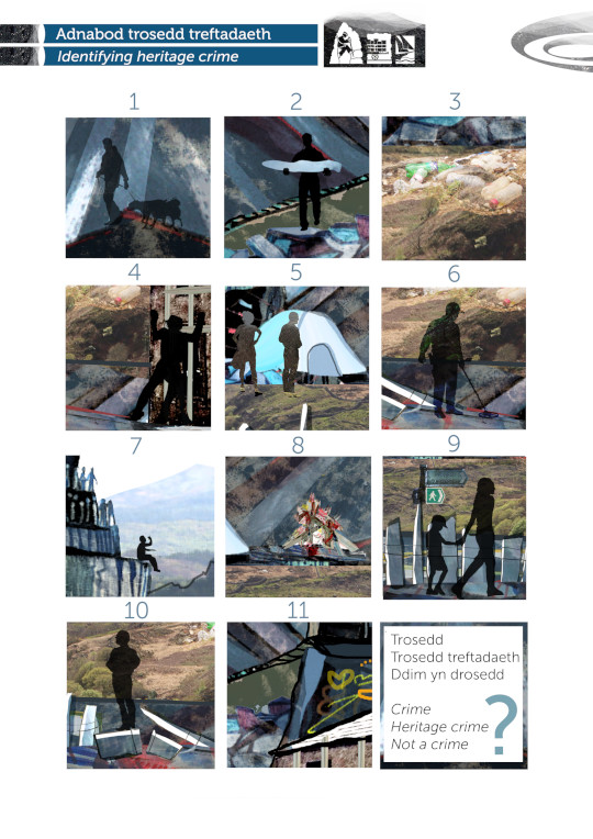 Taflen 3: Cipluniau bychan o 11 golygfa o’r prif lun.